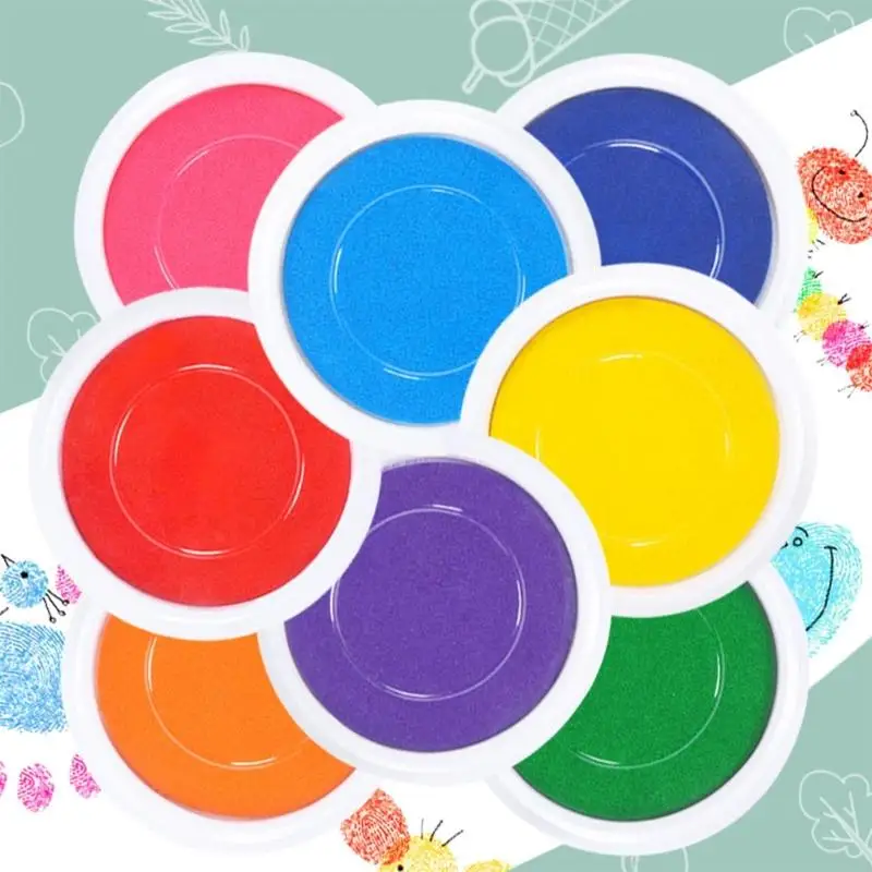

8PCS Large Water Based Inks Finger Painting Stamp Pads for Children Creative Art Activity Safe Washable for Craft Project A2UB