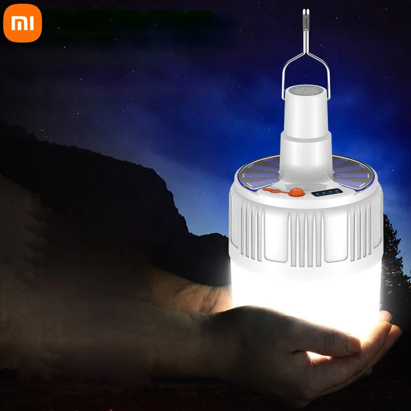 Xiaomi Outdoor LED Camping Light Solar Rechargeable Energy Saving Bulb Home Power Failure Emergency Light Night Market Light