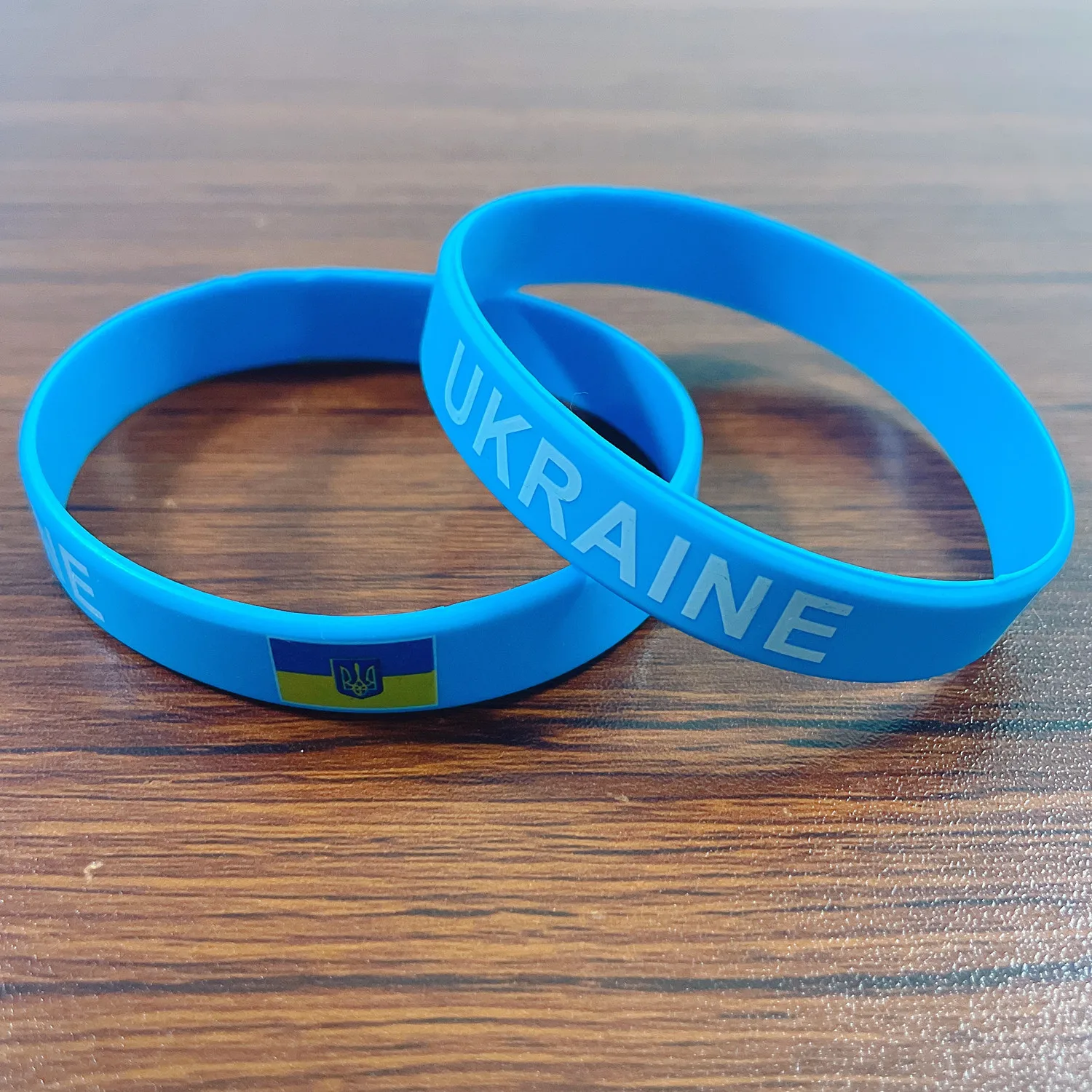 2pcs Ukraine Flag Silicone Bracelets Sports Game Wristbands National Wrist Strap for Men Women Rubber Band Fashion Accessories