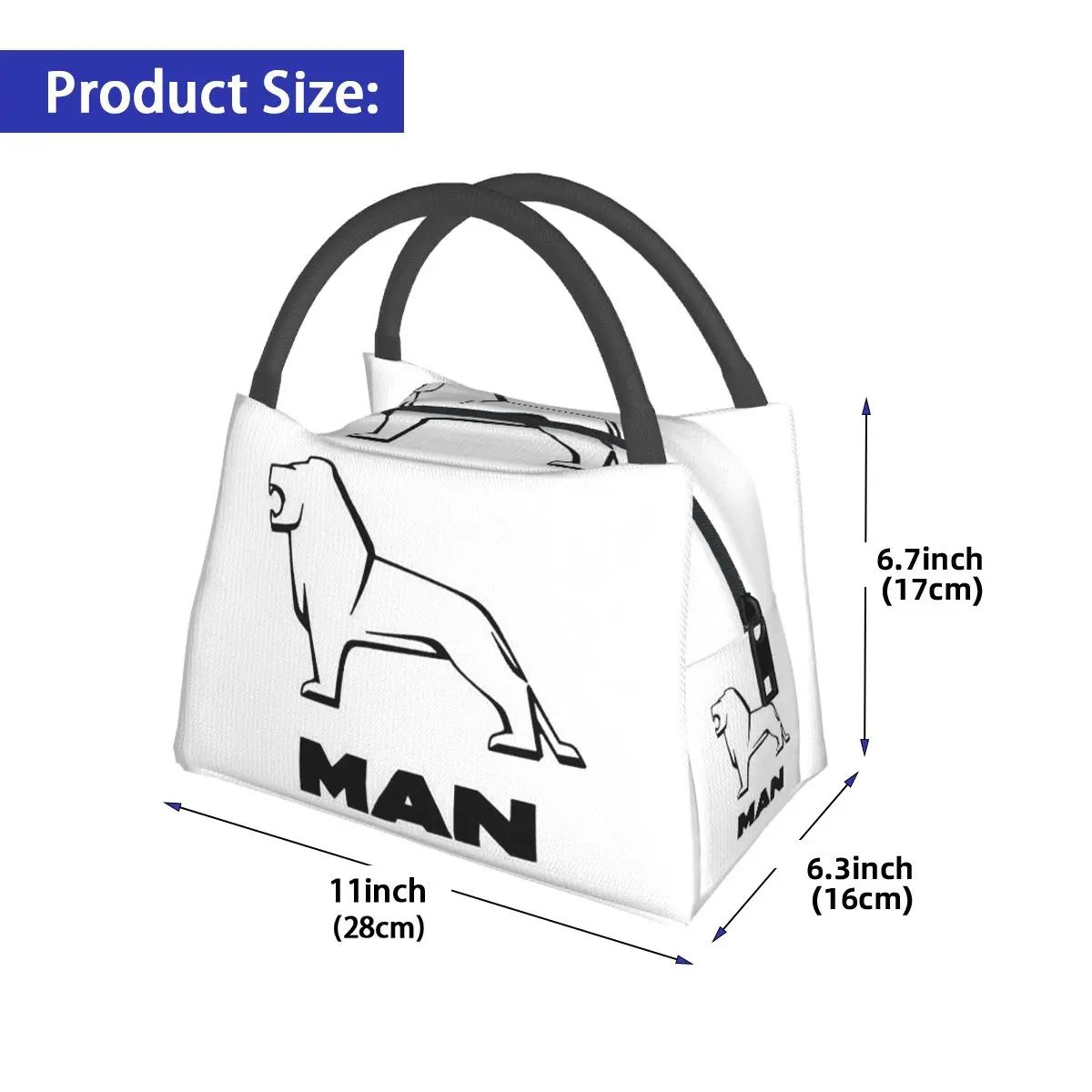 Man Truck Bus Dual-use Logo Insulated Lunch Bag for Women Kids Leakproof Food Boxes Thermal Lunch Box Tote