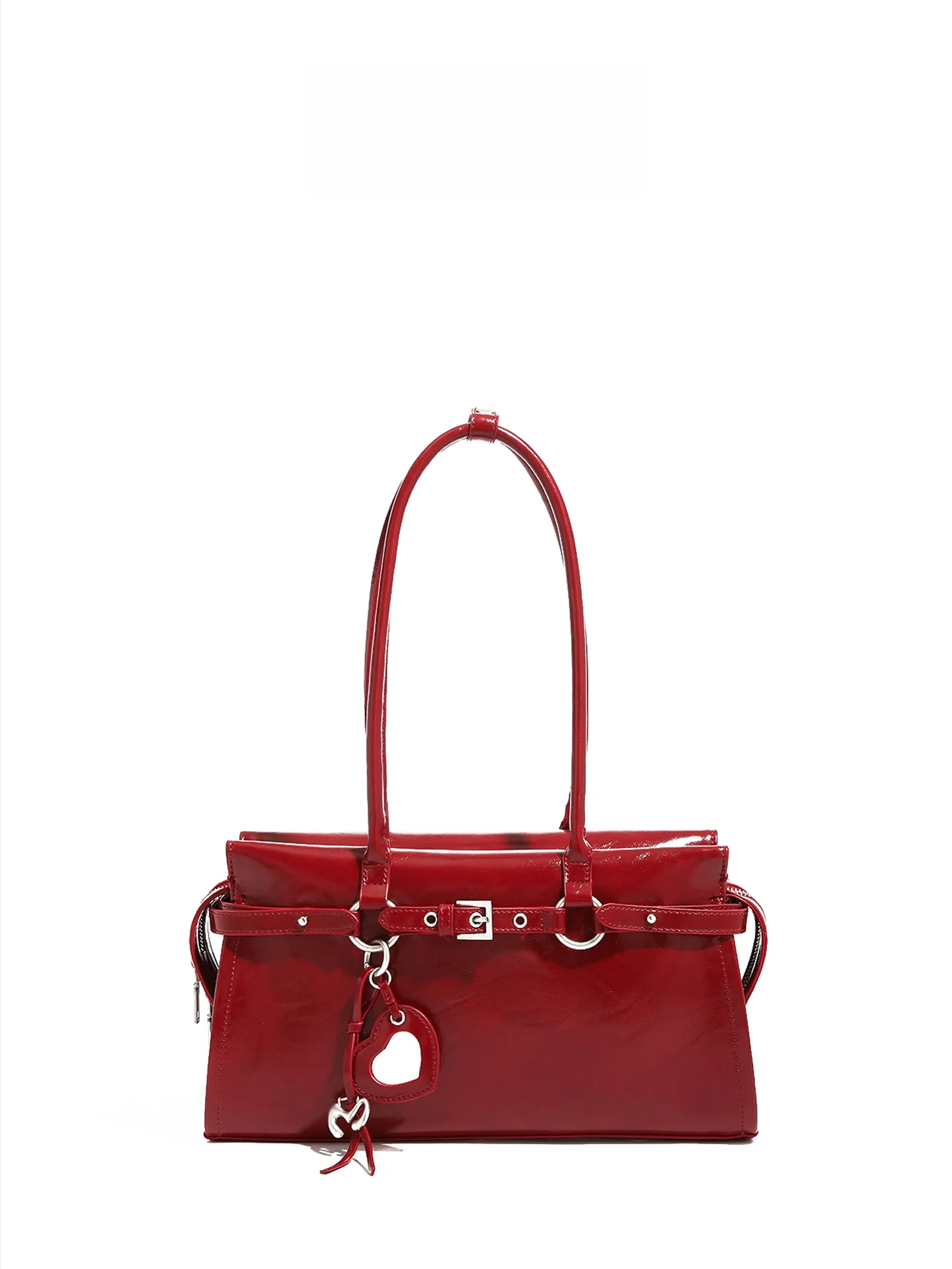 

Ele Red Korean Sle Oil Wax Leather Handbag 2025 New Faion oulder Bag Casual Simple Sle with Inner ket