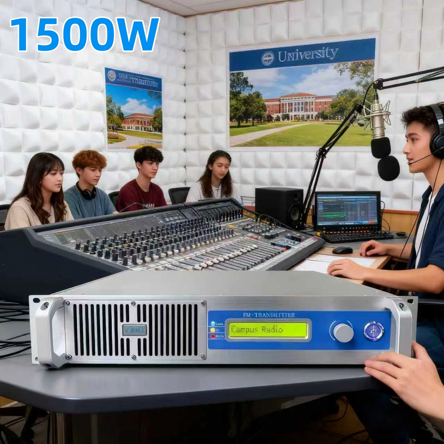 

TC- 1500W Stereo FM Transmitter – Perfect for Campus Teaching & Educational Broadcasting