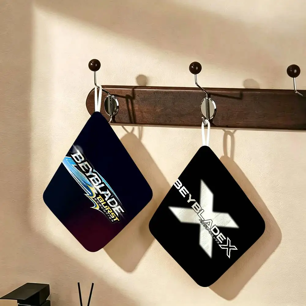 B-Beyblade X Polyester Cotton Hanging Kitchen Towel, Skin Friendly Hand Wiping Towel for Hotel Cafe Household