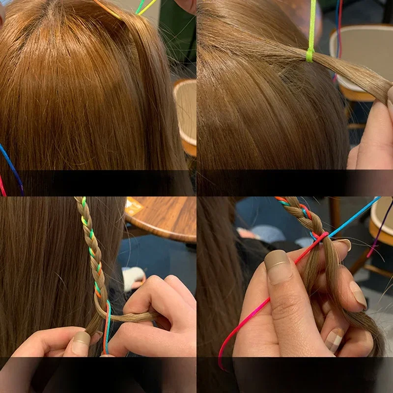 Mix Colorful 1-100Pcs 90cm Hair Braids Rope Strands for Dreadlocks Braid DIY Ponytail Braid Women Girls Styling Hair Accessories