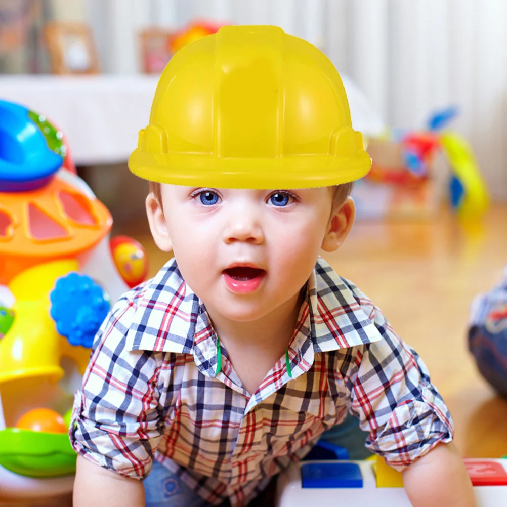 10Pcs Kids Construction Hard Hats Yellow Building Dress Up for Party Celebration Playtime Outdoor Role Play Game