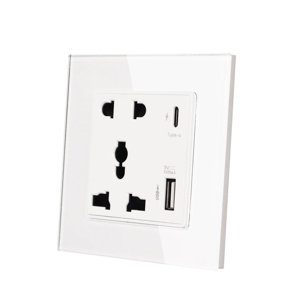 Depoguye-enchufe de pared Universal de 10 pines, adaptador para enchufe USB tipo c de 18W, carga rápida, Blanco/dorado/gris/Negro, AC110V -250V