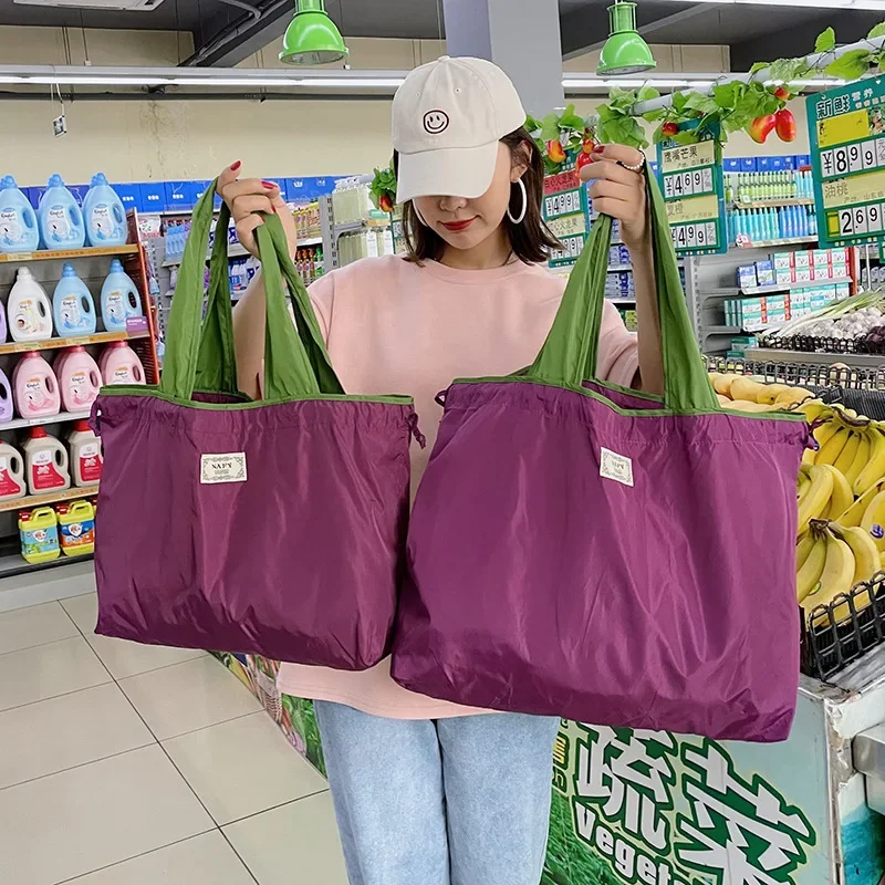 

1PC Environmentally Friendly Shopping Bag, Foldable One Shoulder Carrying Bag, Portable Supermarket Grocery Bag