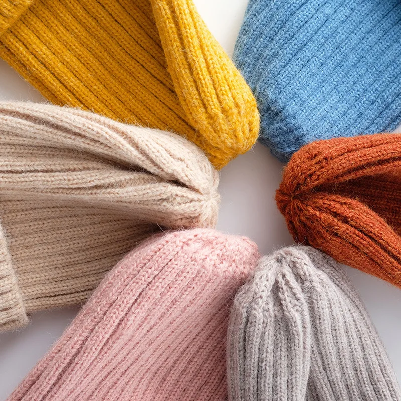 21 cores Outono Inverno Chapéu de Crochê Bebê Meninas Meninos Cap Crianças Beanie Infantil Chapéu Pai-Filho Chapéu Feito Malha Gorro de Lã Das