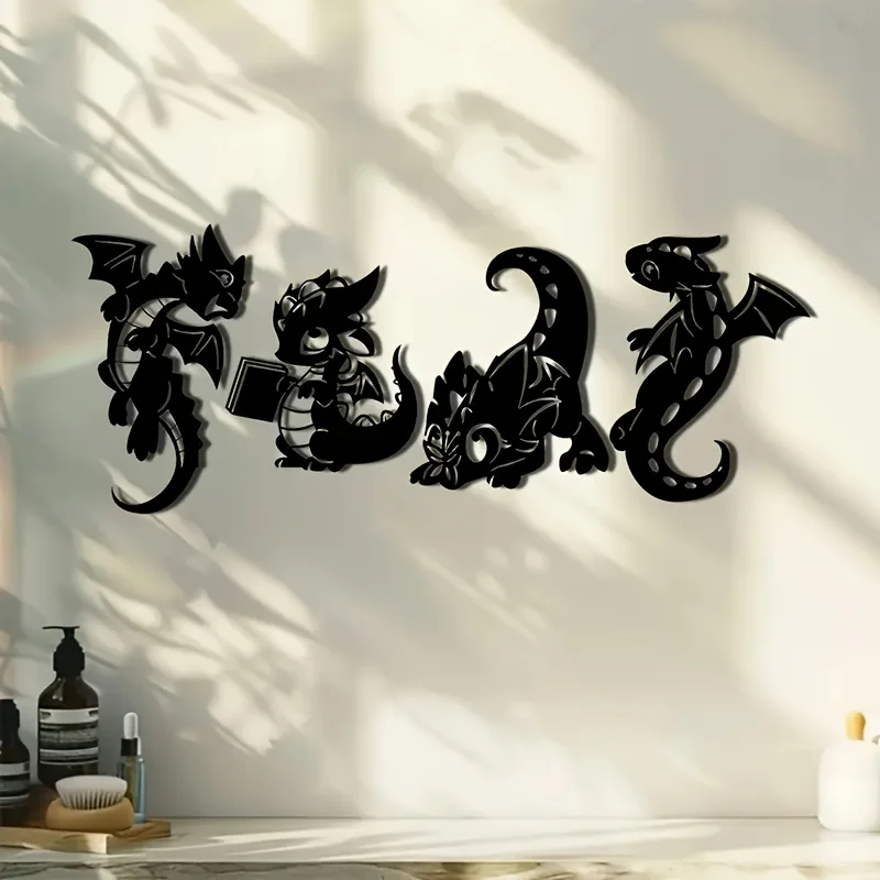 CIFBUY Dragon Metal Wall Art Iron Sculpture Rustproof Waterproof Indoor Outdoor Garden Patio Home Decor Gift Ornament