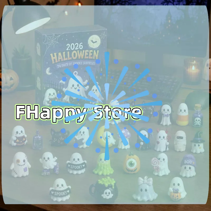 2026 Halloween Advent Calendar,24 Days Spooky Acrylic Ornaments Countdown Box,Halloween Table Decor Holiday Surprise Gift Set