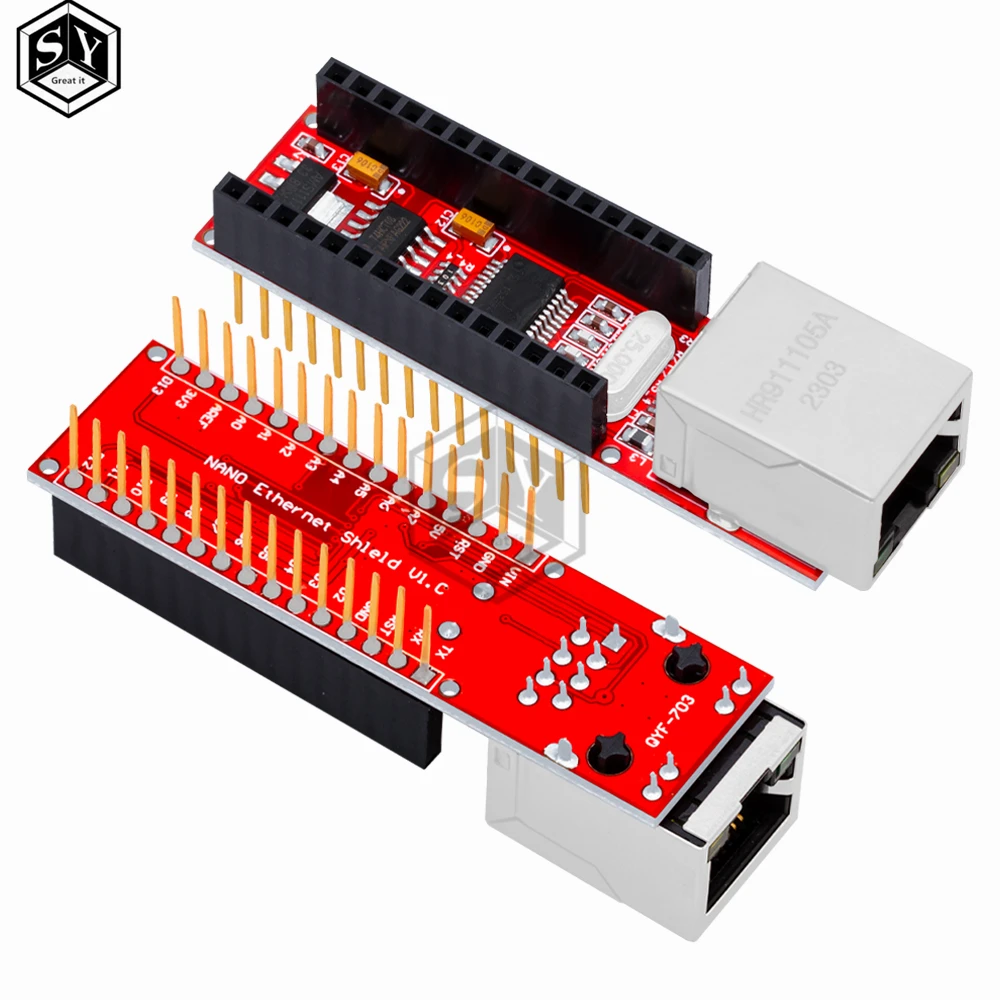 Nano V3 Ethernet Shield ENC28J60 Microchip HR911105A Ethernet Webserver Board Module for Arduino Nano 3.0