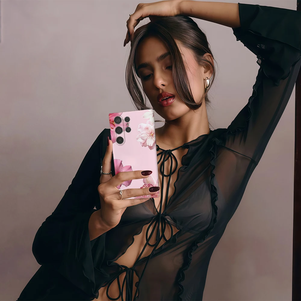 123 حافظة لهاتف سامسونج جالاكسي S25 S24 S23 S22 Ultra Plus A35 A55 A15 لامعة HD غطاء صلب فيلم شل