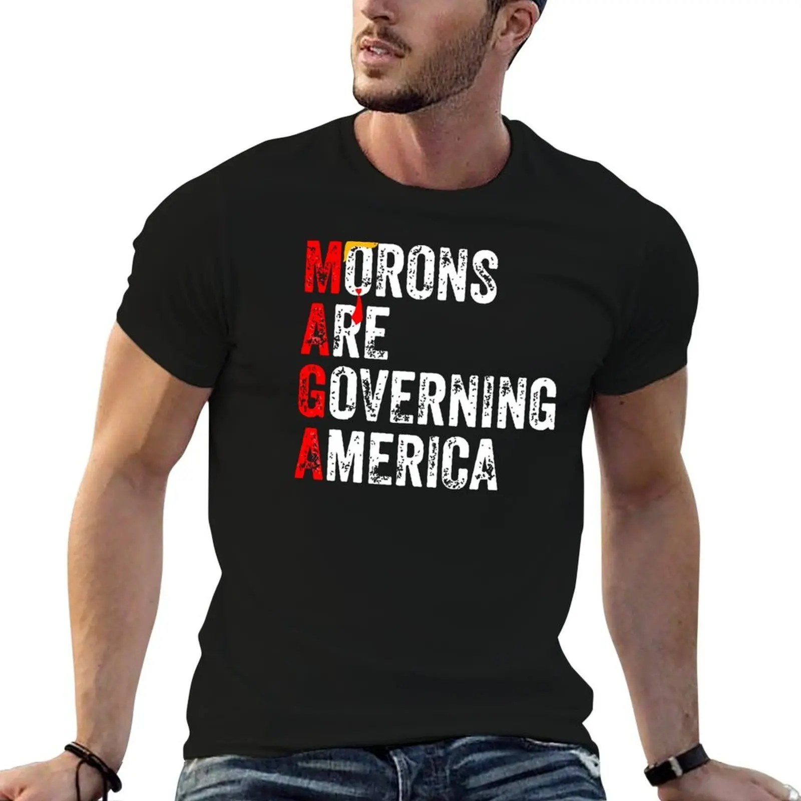 MAGA Morons Are Governing America T-Shirt man t shirts for men t shirts for man pack white T-Shirt