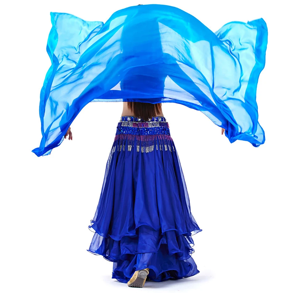 وشاح من الحرير الخالص للرقص الشرقي ، غزل للرمي ، يد خفيفة للبالغين ، لون تدريجي ، حجاب لأداء المسرح ، * * مقاسات