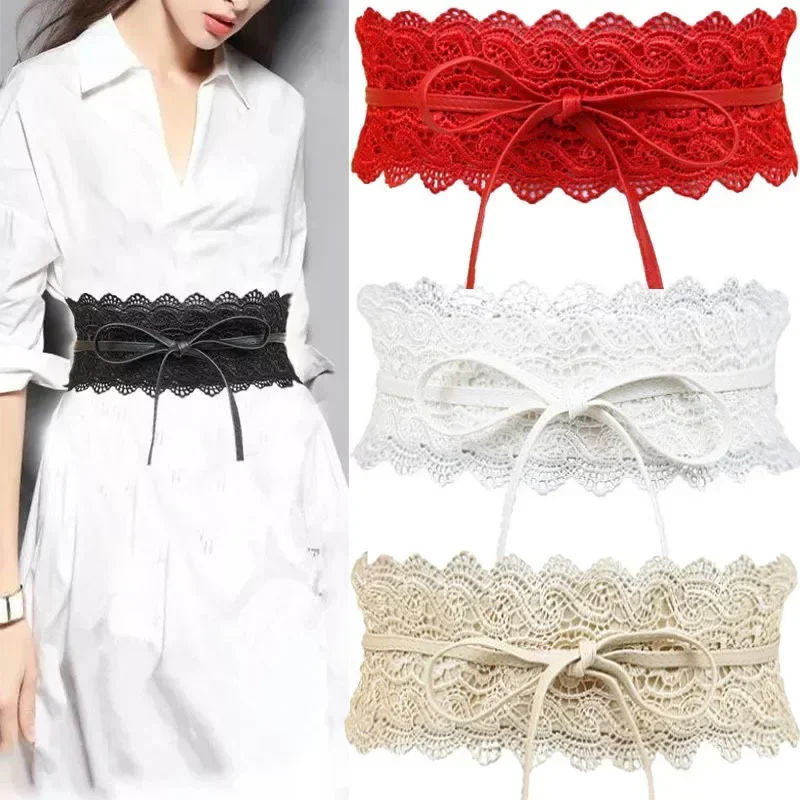 Fashion Vintage Waist Belt Women Wide Lace Waistband Jeans Pants Dress Coat Shirt Clothes Decoration Girdles Accessories Strap