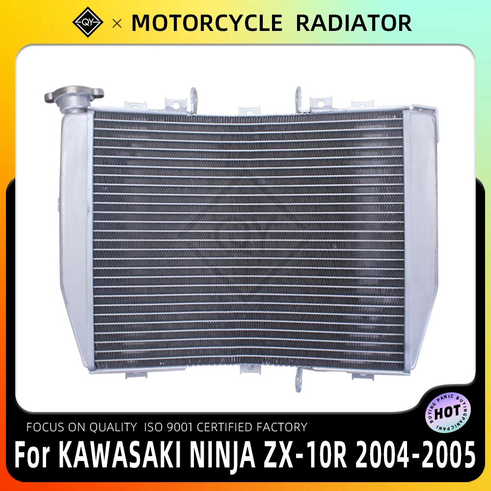 LQYL Motorcycle Aluminum Radiator Cooler Cooling Water Tank For KAWASAKI Ninja ZX 10R ZX-10R ZX10R 2004-2005 04 05 Part