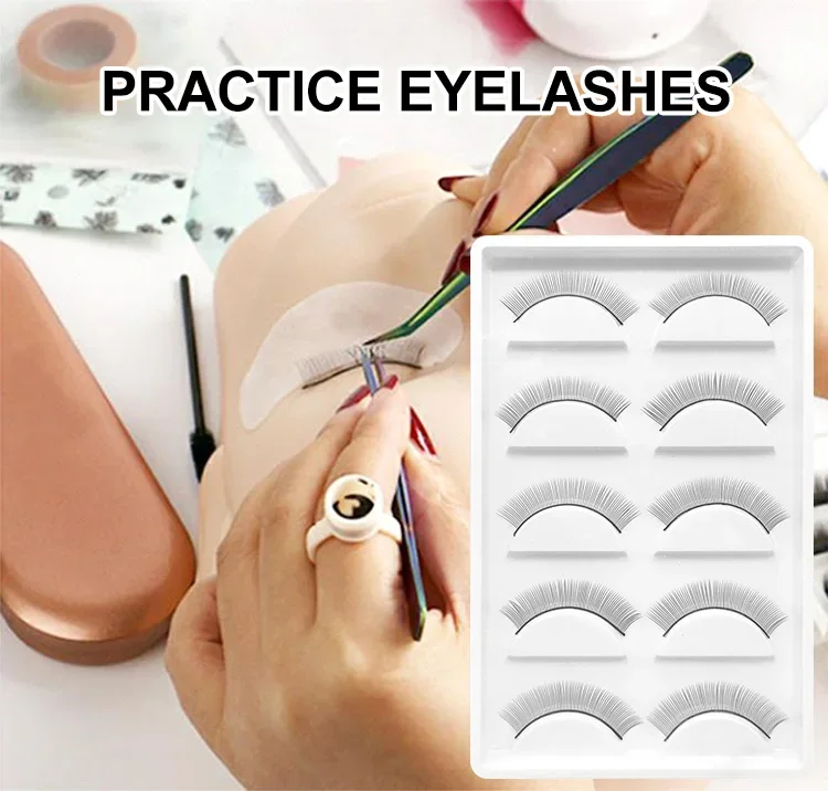 Wholesale Low Price Lash Mannequin Head Practice Kit with 5 Pairs Practice Strip Lashes for Training Eyelash Extensions 20 - 99