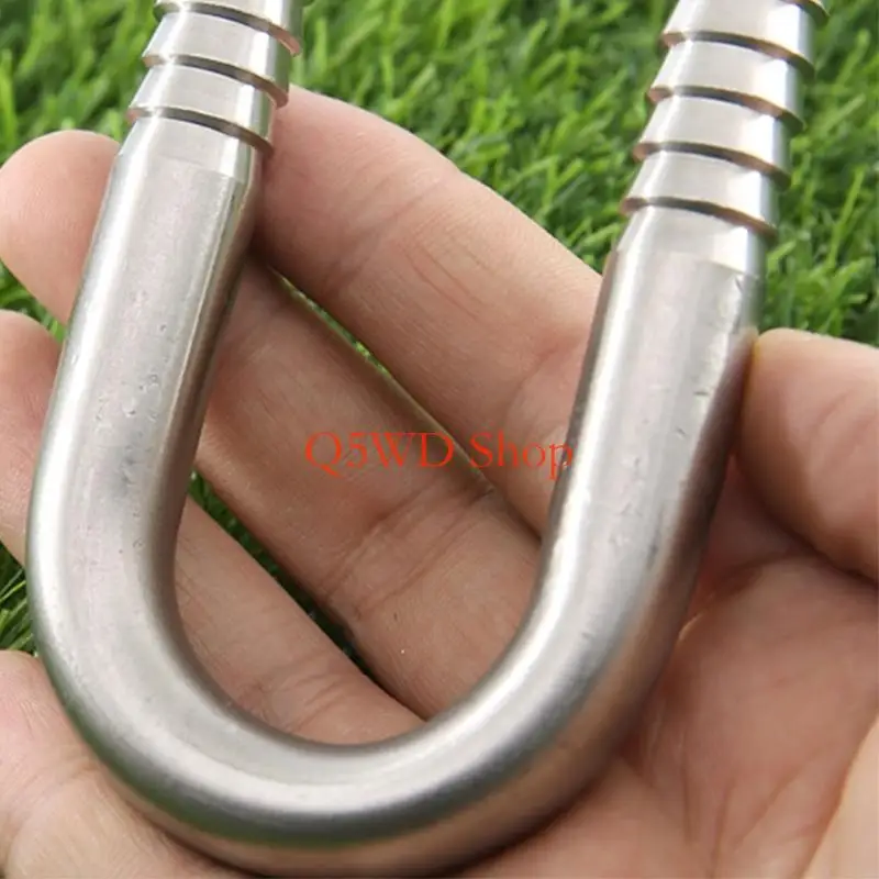 Q5WD Fish Stainless Steel U Shaped Tube Fitting for Over Water Hose Use, U Bend Guide, Single Metal Unit Part