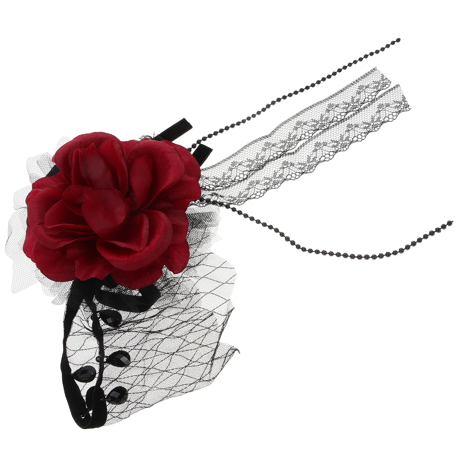 

Gauze Flower Headband Lightweight Comfortable One Size Halloween Floral Hairband for Women Party Headdress Day of The Dead