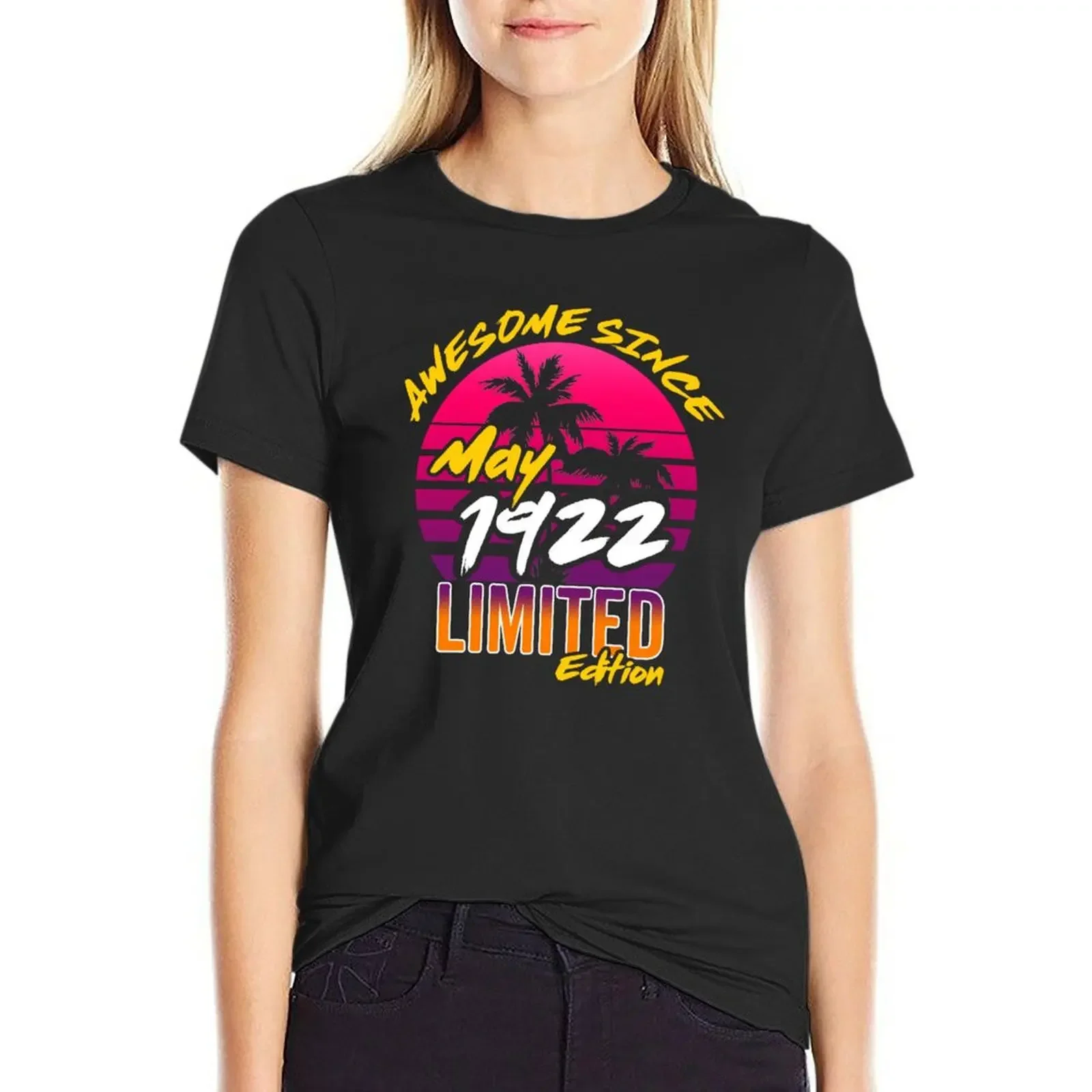 

Vintage Birthday 101th Gift: Awesome Since May 1922 T-Shirt quick-drying oversized animal print customs Woman fashion