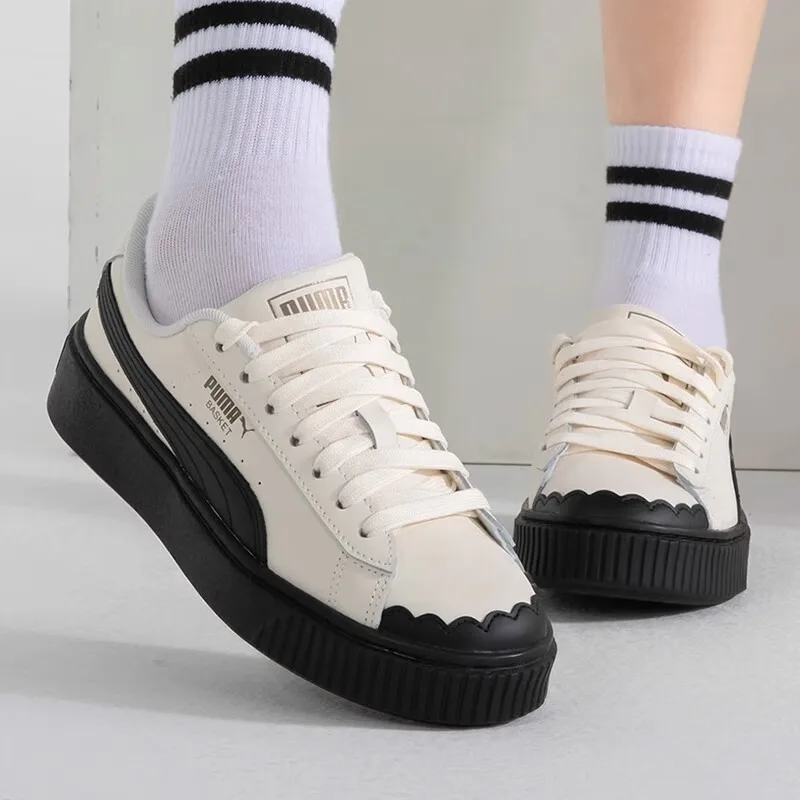 

PUMA women's shoes sneakers Basket Platform Scallop Wns shoes comfortable casual shoes