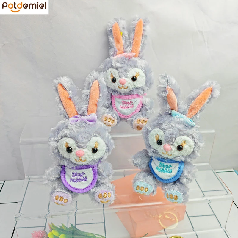 

Cute Disney Apron Stellalou Plush Dolls Little Rabbit Cartoon Anime Couple Bag Toys Keychain Backpack Pendant Girl Birthday Gift