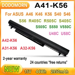 New A41-K56 Battery For ASUS A46 K46 S40 S46 S56 V550C U48C S550 R405C Series Laptop Replace Part Number A31-K56 A32-K56 A42-K56