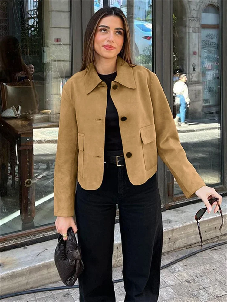 

Elegant Autumn Fashion Jackets For Women Patchwork Lapel Solid New Commute High Waist Slim Coat Female Casual Jackets