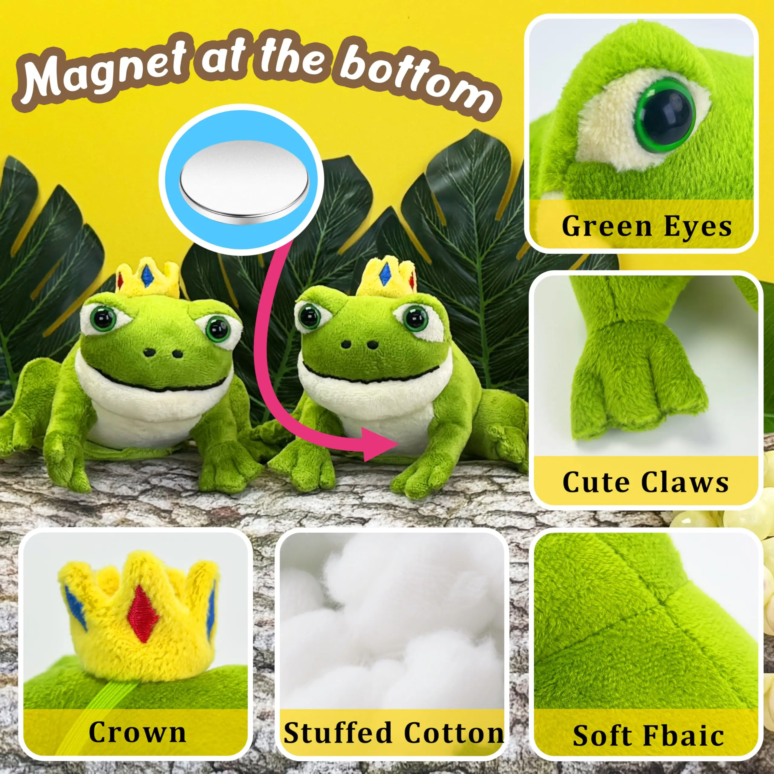 Pluszowa żaba 10 cm Zielona żaba pluszowa magnetyczna na ramię Miękka lalka Dekoracja na imprezę Moda Prezent urodzinowy dla chłopców i dziewczynek