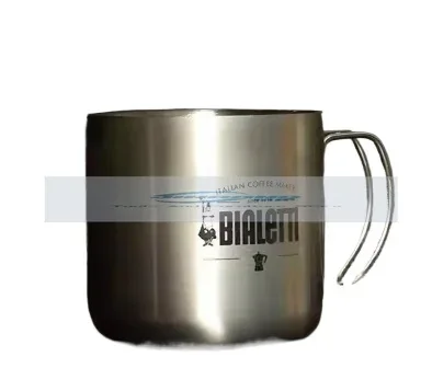 Tazza da caffè bifacciale in acciaio inox Bialetti, originale retrò europeo italiano