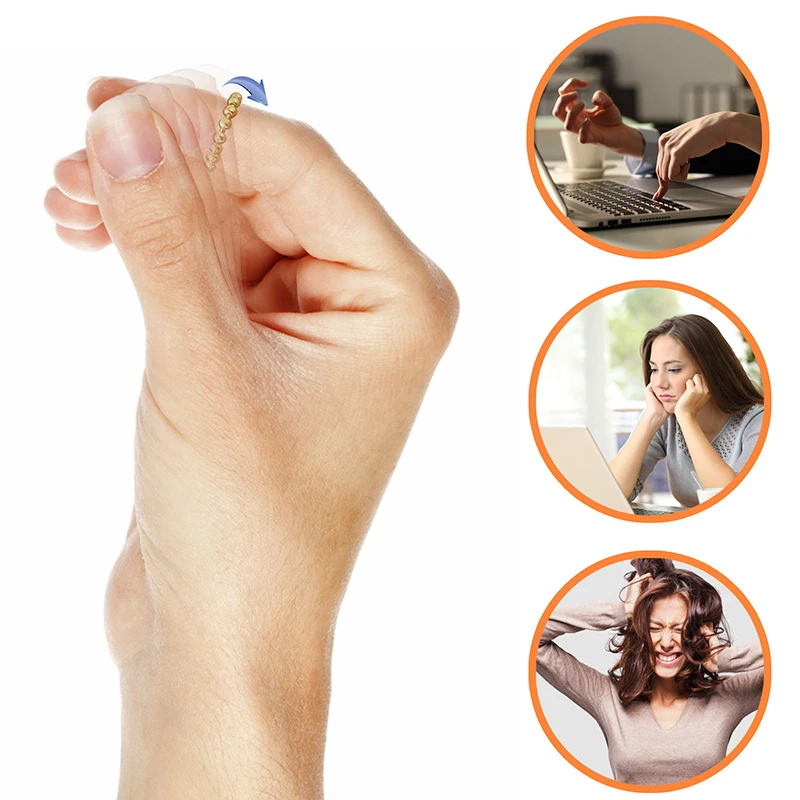 Simple Metal Beads Anxiety Ring Stress Relief Fidget Rings for Women Men INS Female Stacking Finger Ring Size 6/7/8/9/10/11