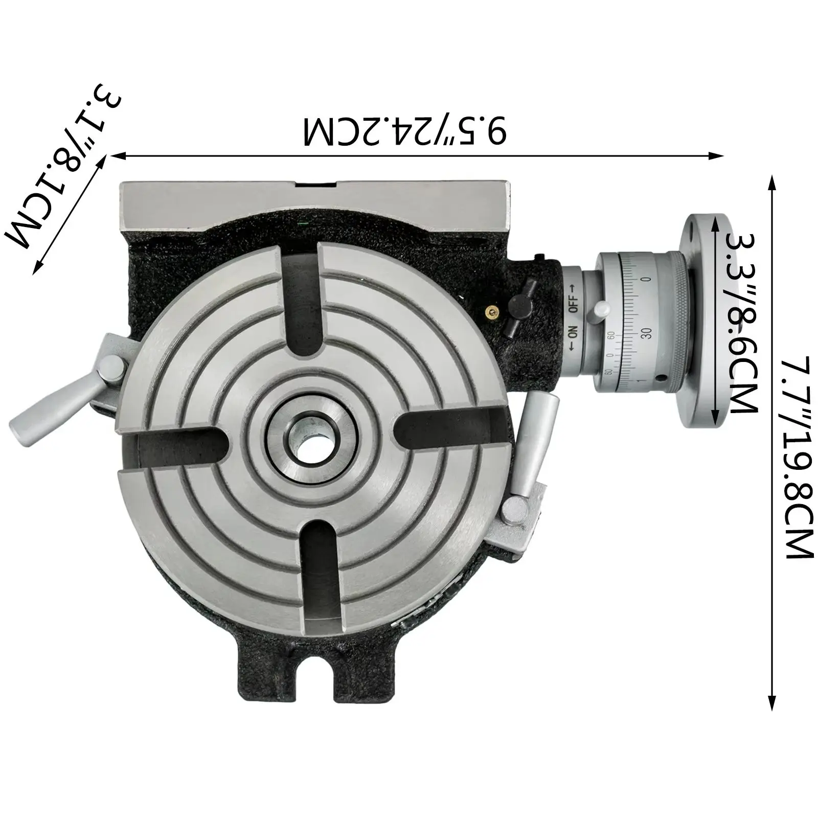 SIHAO Vertical & Horizontal Rotary Table 6inch/150mm 4inch/100mm MT-3 3-Slot / 4-Slot for Milling 360° Degrees Precision Working