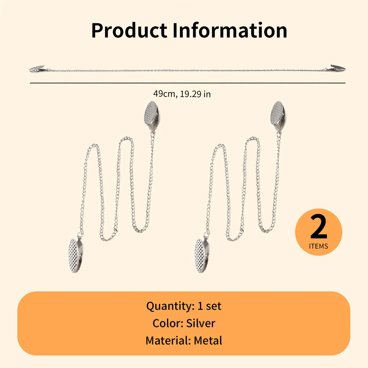 X11AA 2 Pcs Napkin Chain Napkin Holder Napkin Clips Chain Flexible Lanyard Neck Strap for Seniors Older Adults Children