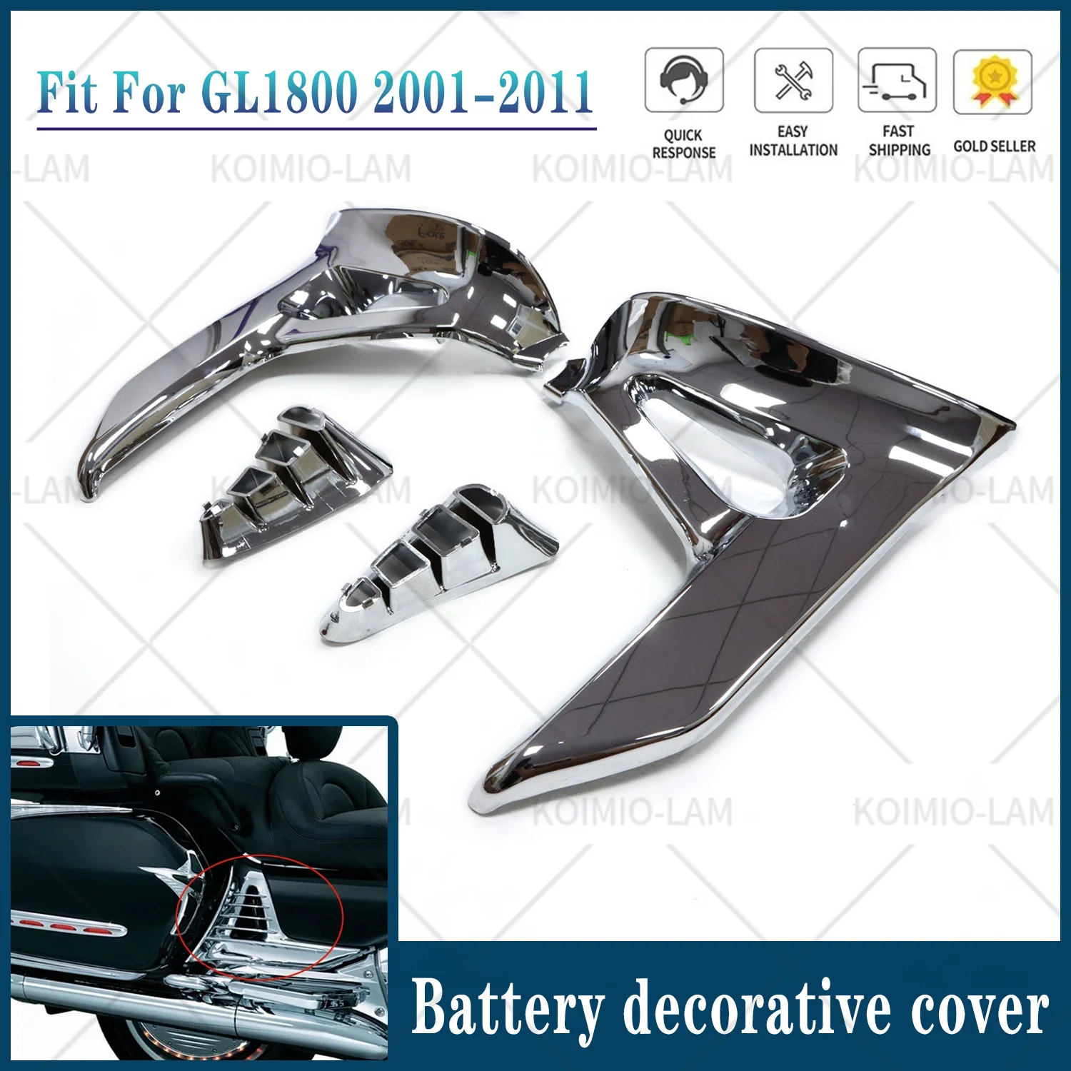 

Fit For Honda Goldwing 1800 GL1800 2001 - 2011 Motorcycle Side Panel Fairing Battery Decorative Cover