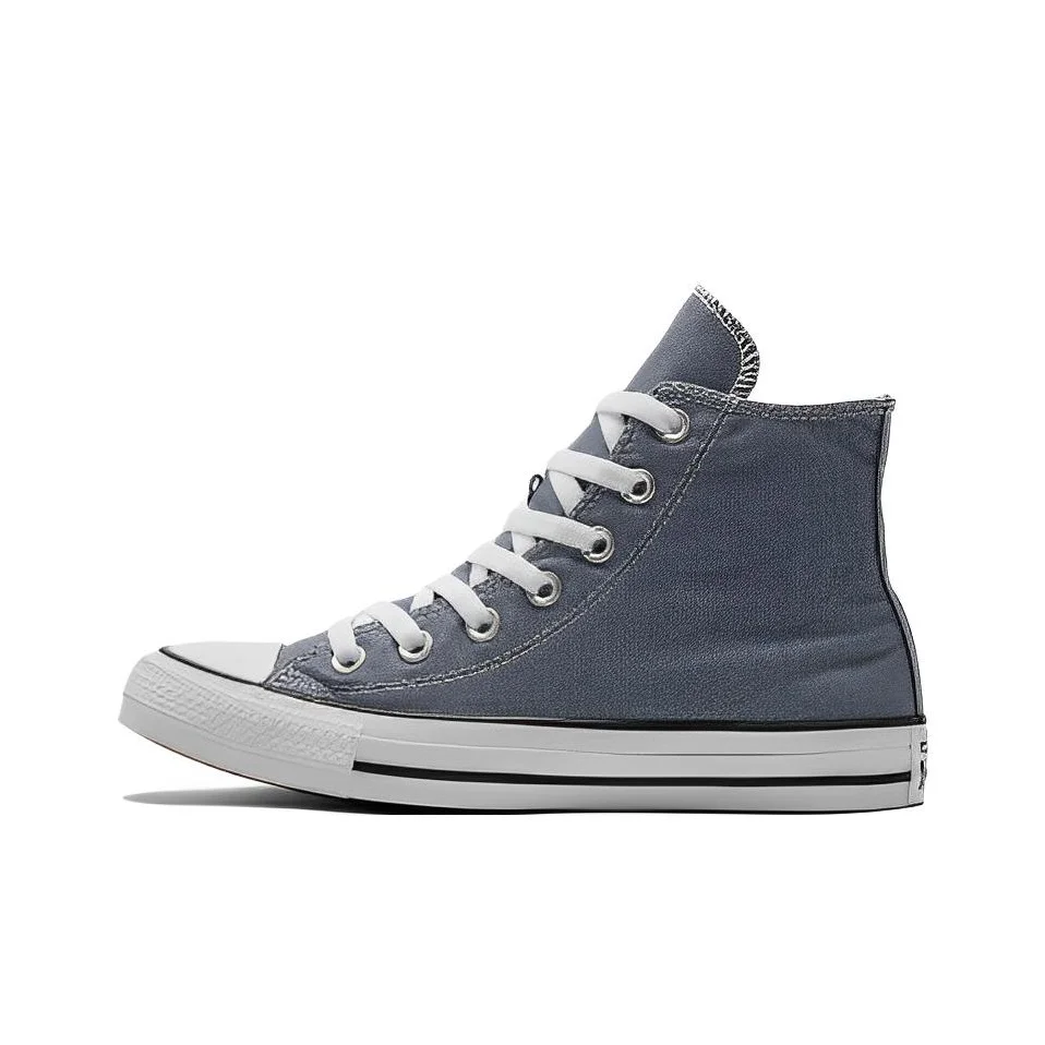 POIZON Converse Chuck Taylor All Star Tênis de lona de cano alto resistente à abrasão unissex cinza