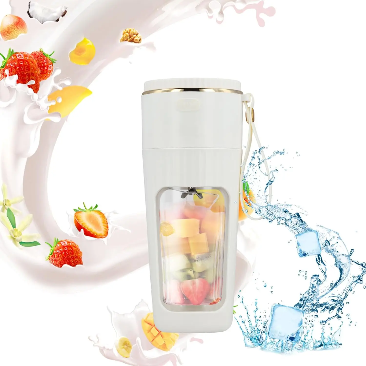 Portable Blender for Smoothies and Shakes Small Juicer for Fitness, Travel, Office, 340ml, 10 Extra Sharp Blades