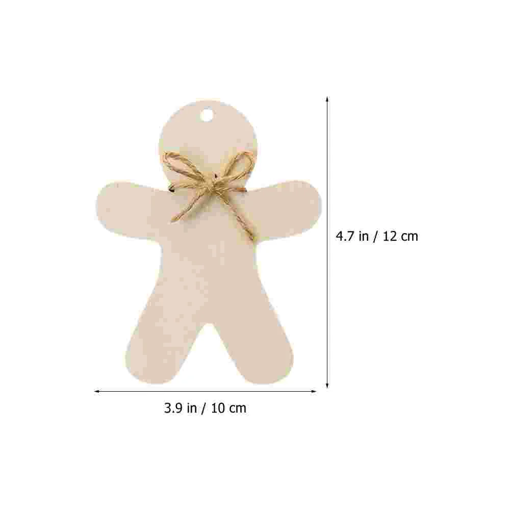 Christmas Tree Hanging Ornament Wooden Tag Gingerbread Cutouts Man Painting Crafts