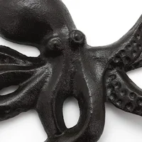 Octopus Key Holder Cast Iron Decorative Rustic Towel Hooks Wall Mounted Heavy Duty Coat Hooks - Image 4