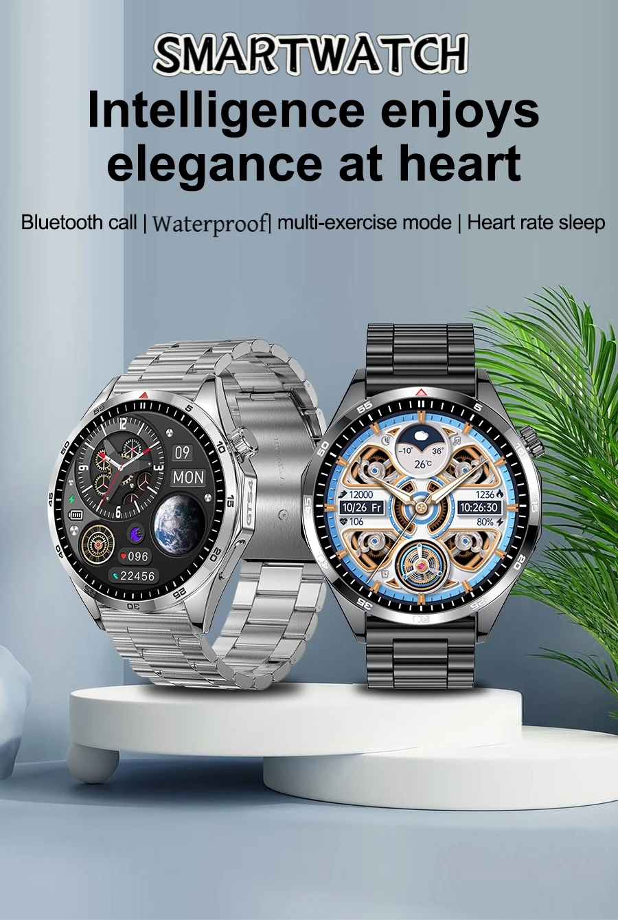 

Smart Watch Men 1.53 HD Screen 360*360 Bluetooth Call IP67 Waterproof With 100+ Sport Codes Heart Rate Monitoring SmartWatch