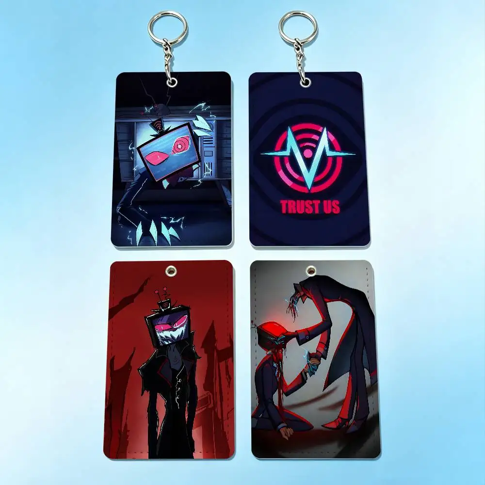 

V-VOX T-Trust US H-HazbinS Card Holder Men And Womenn Universal Antirust Keychain Learther Access Drop Key Tag Ring