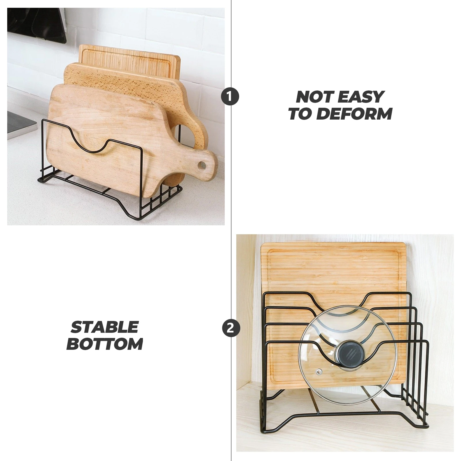 

Carbon Steel Pot Cover Rack Anti Rust Kitchen St Smooth Touch Long Life Countertop Storage Gadgets Shelves Simple Design