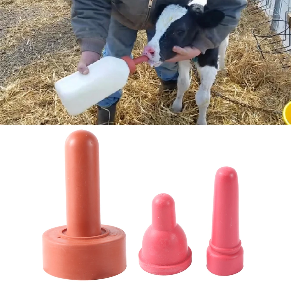 Chupete de Goma Roja para Bebés Ganado, Biberón para Terneros, Suministros para Cría de Animales de Granja, 2 Piezas