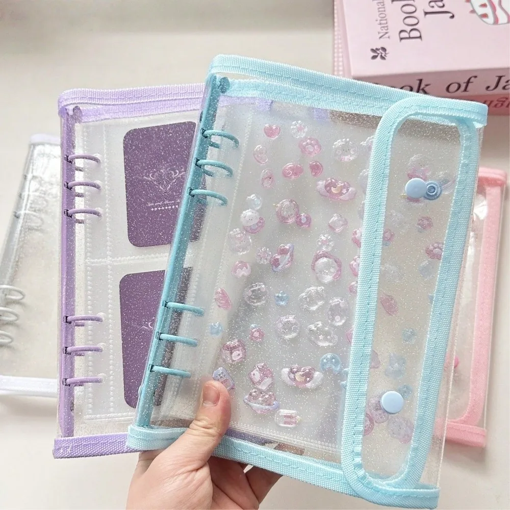Portable A5 Loose Leaf Binder Double-Buckle Cover Soft Shell Card Organizer Holder PVC Kpop Photo Binder for Idol Cards
