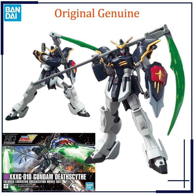 Original Genuine HGUC 1/144 XXXG-01D Gundam Deathscythe Bandai Anime Model Toys Action Figure Gifts Collectible Ornaments Boys