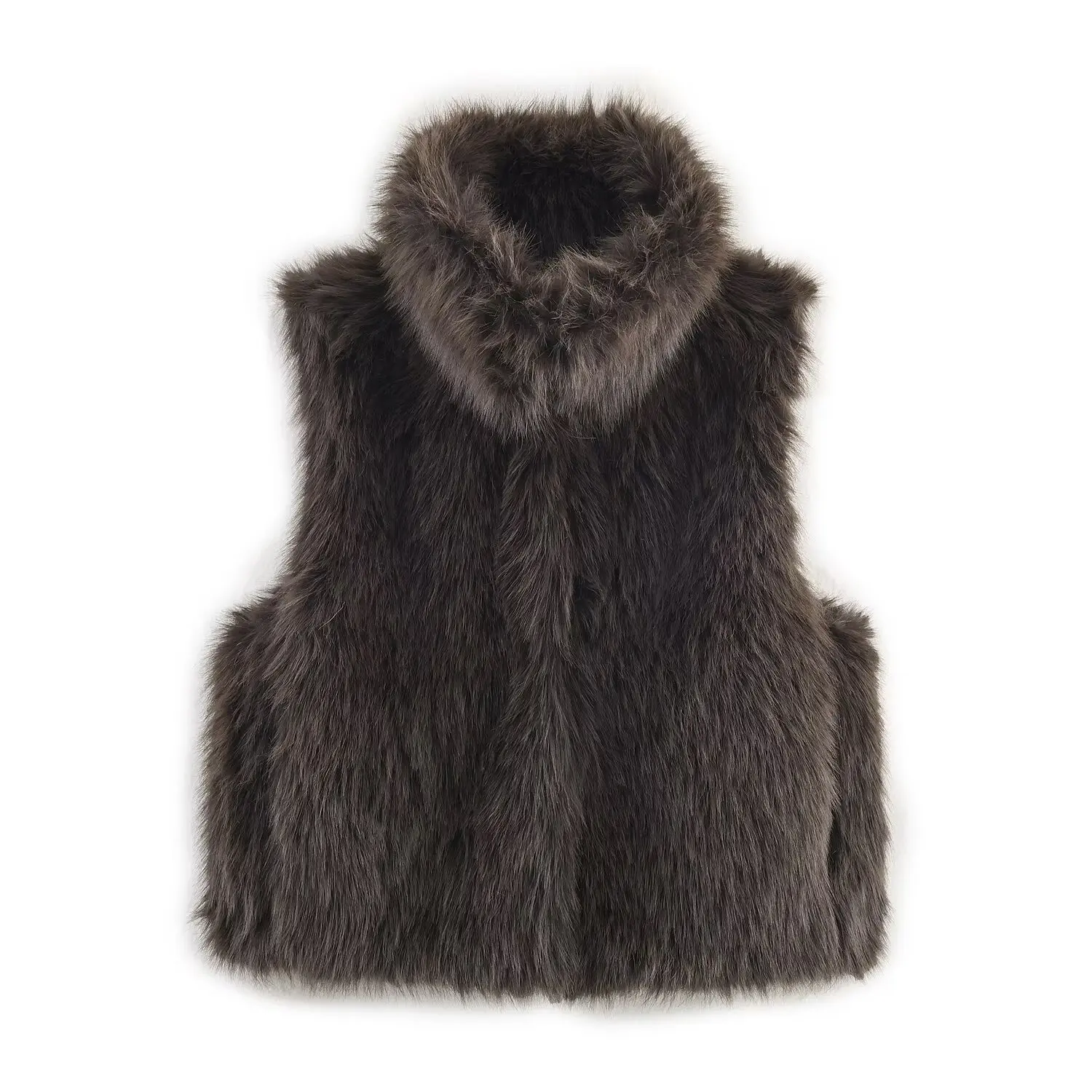 

Women's autumn and winter new artificial fur effect short vest sleeveless high neck short jacket vest fashionable women's vest