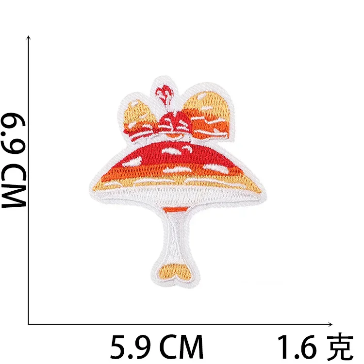 1 szt. Naszywka do prasowania szycie na ubraniach DIY na odzież kolor haft w kształcie grzybów topliwa aplikacja odznaka torba dekoracyjna paski
