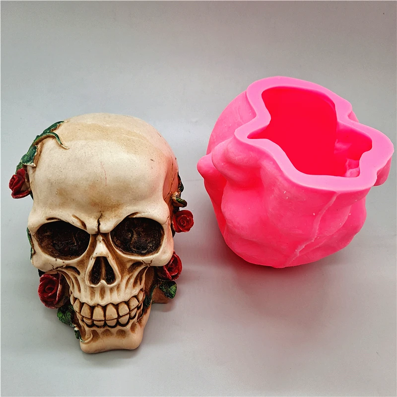 

Силиконовая форма в виде черепа, 3D смола, гипсовая свеча, бетонный кристалл, капельный клей, инструмент, сделай сам, ремесленные украшения ручной работы