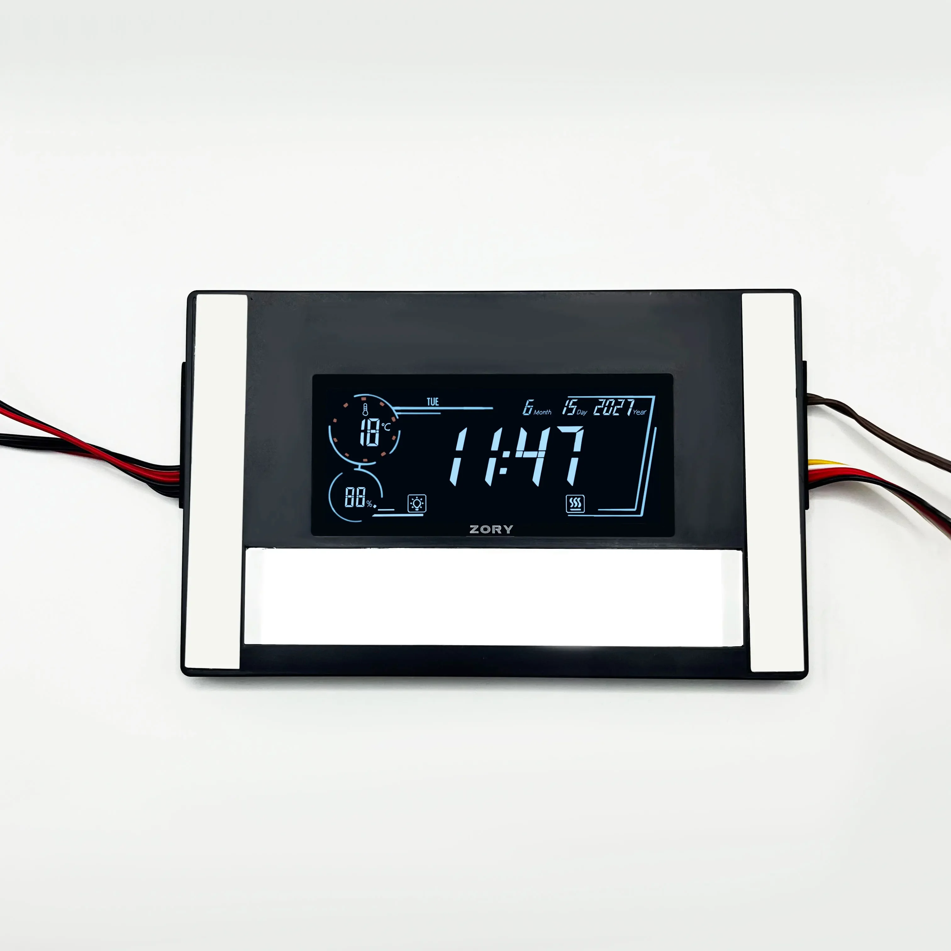 

12V Multi-Function Options Six Keys Bluetooth Music Call Time Temperature Display HD Screen Touch Dimmer Switch for Mirror