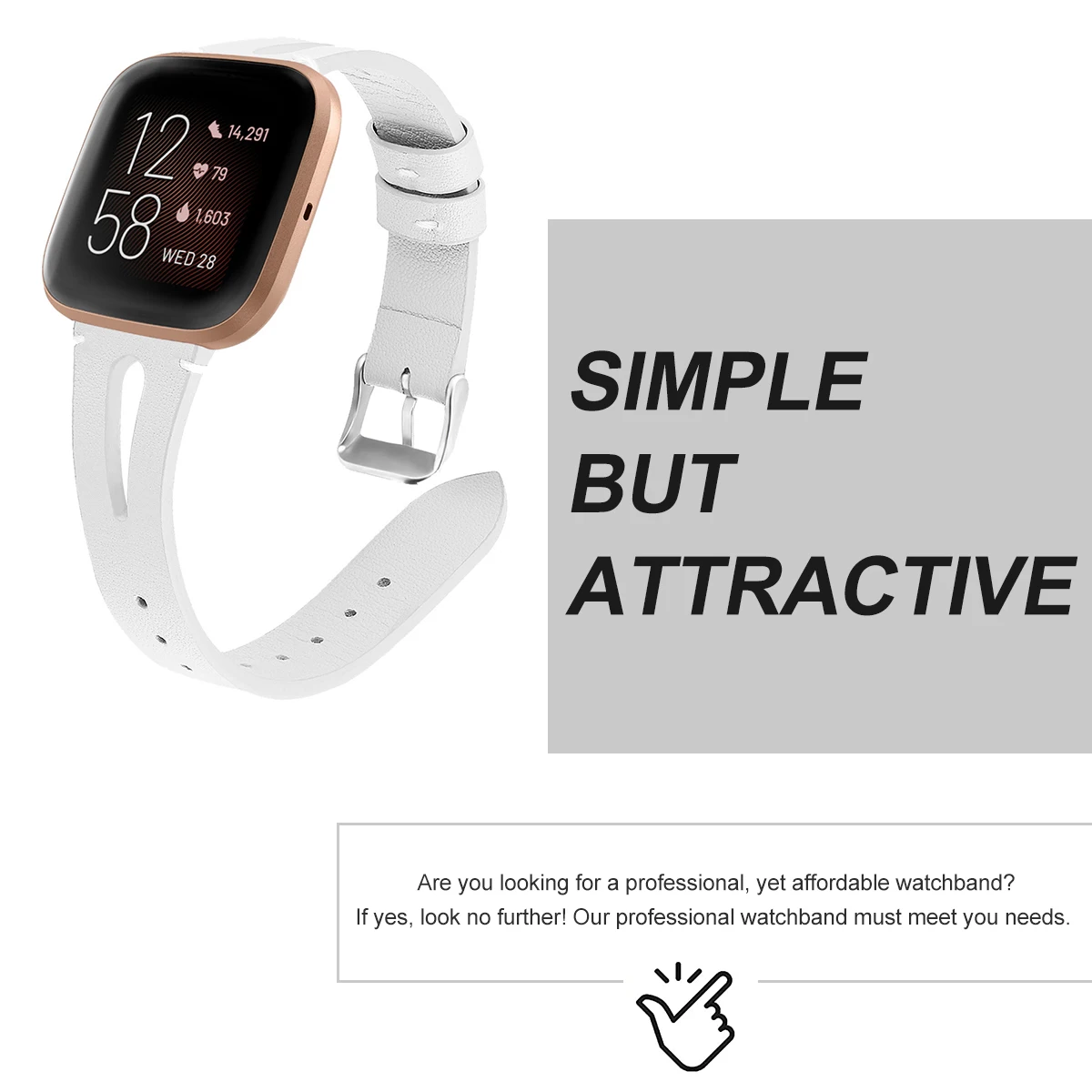 

Versatile Leather Watch Band Replacement Strap For Fitbit Versa 2 Unisex Design Birthday Present