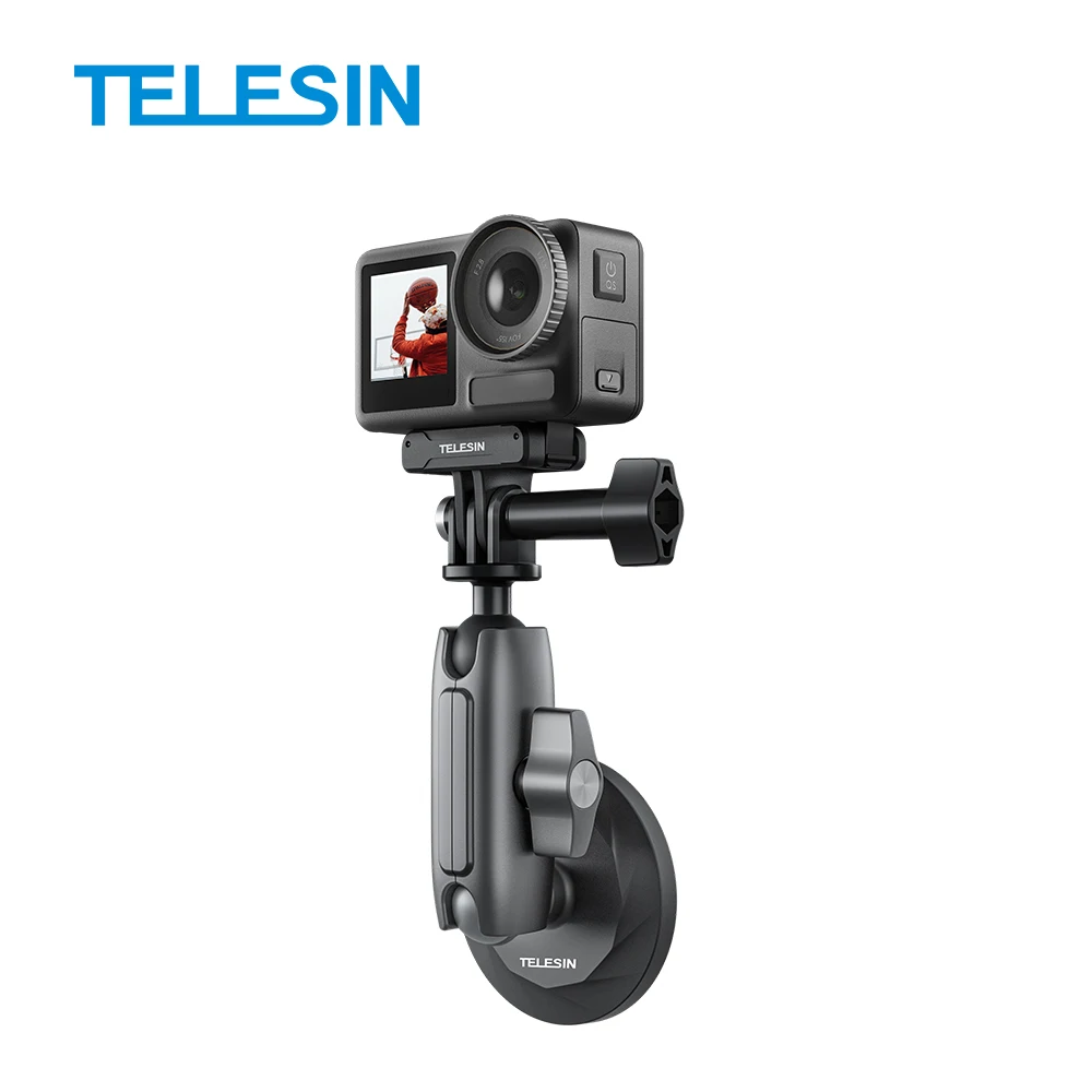

TELESIN Aluminum Alloy Action Camera Holder with 360° Adjustable Magnetic Base 1/4" Adapter for GoPro Insta360 DJI OSMO Action S